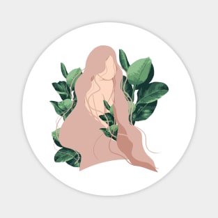 Plant lady abstract illustration 2 Magnet